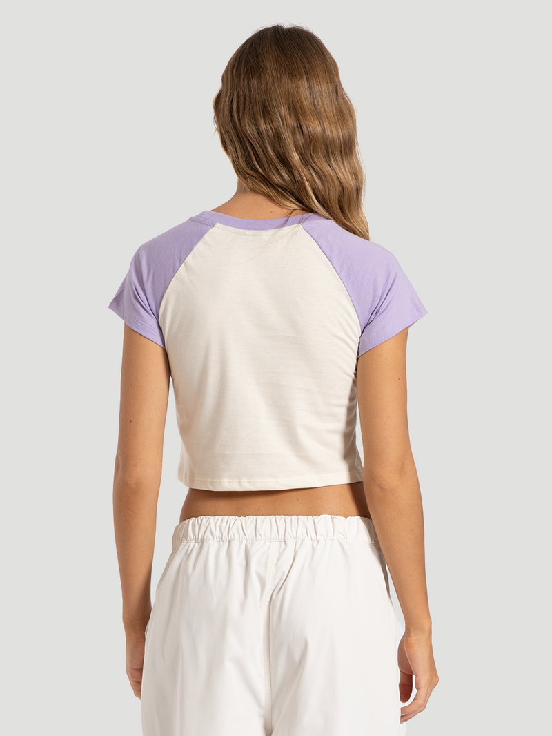 Camiseta Cropped Hurley Global 99 Off White