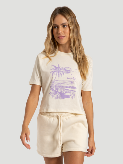 Camiseta Hurley Island Off white Feminina