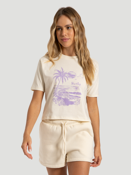 Camiseta Hurley Island Off white Feminina