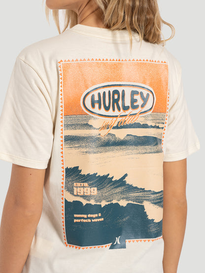 Camiseta Manga Curta Hurley Perfect Waves Off White