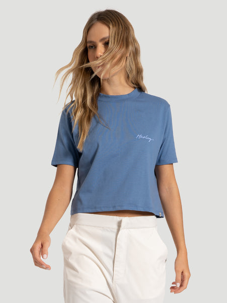 Camiseta Manga Curta Hurley Line Feminina Azul