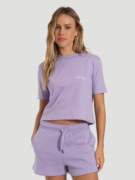 Camiseta Manga Curta Hurley Line Feminina Lilás