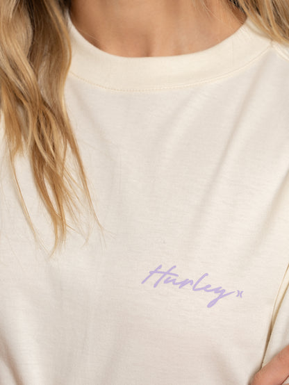 Camiseta Manga Curta Hurley Off white Feminina Line