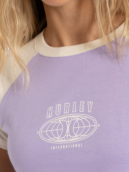 Camiseta Cropped Hurley Global 99 Lilás