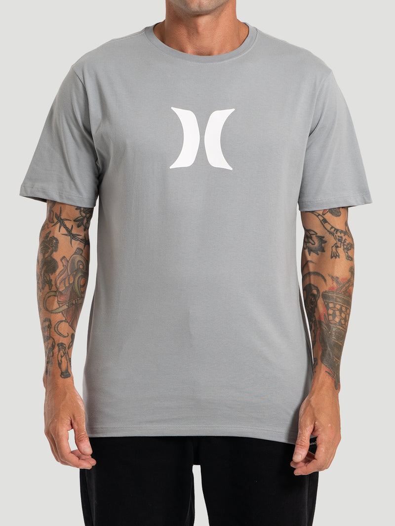 Camiseta Masculina Manga Curta Hurley Icon Cinza