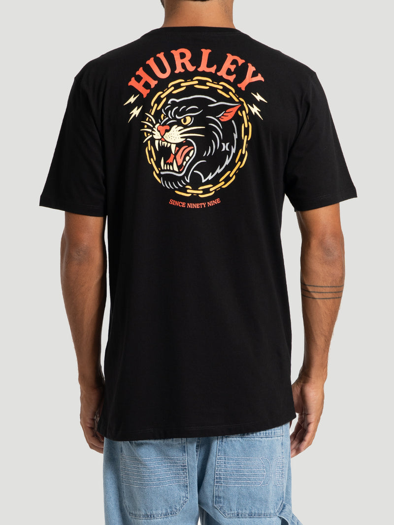 Camiseta Manga Curta Hurley Panther Preta