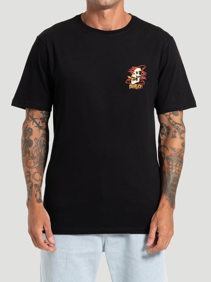 Camiseta Manga Curta Hurley Surf Skull Preta