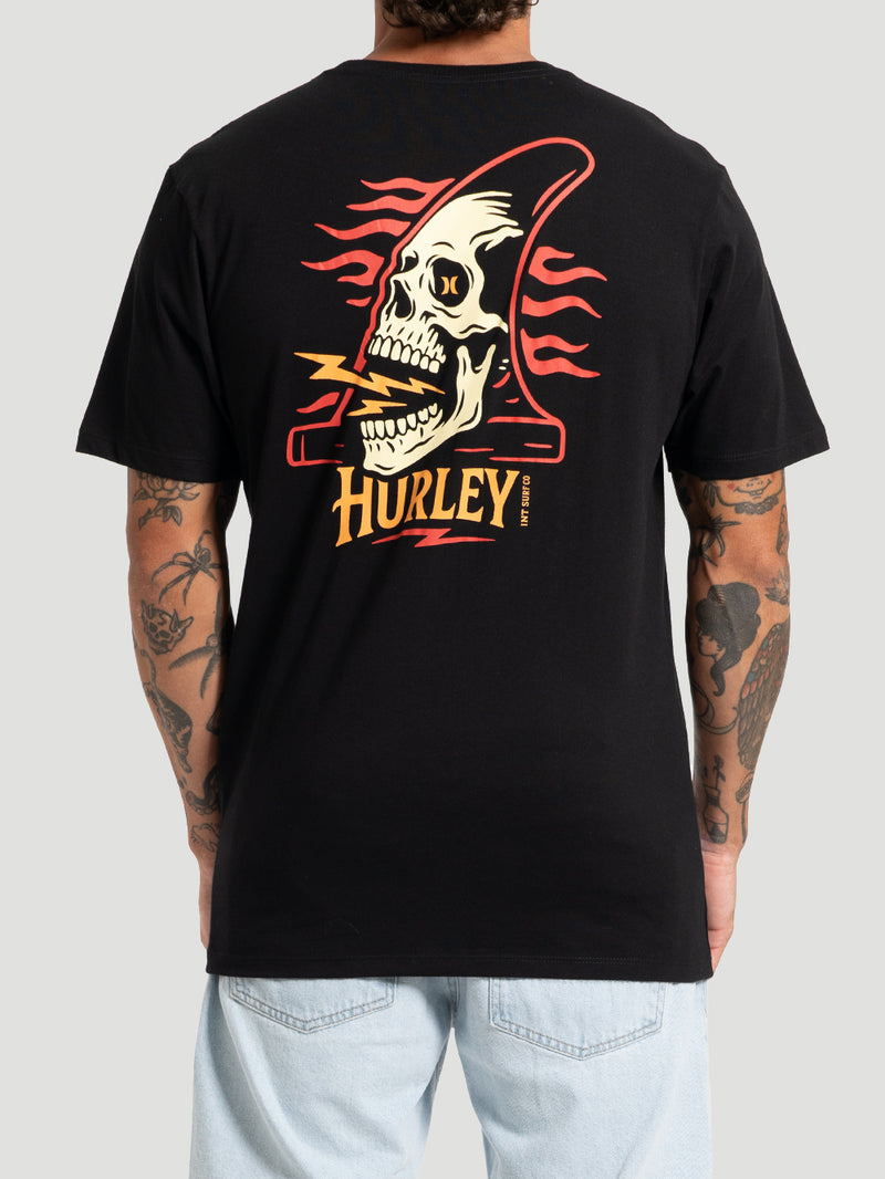 Camiseta Manga Curta Hurley Surf Skull Preta