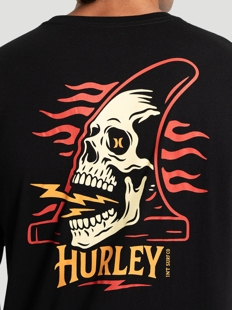 Camiseta Manga Curta Hurley Surf Skull Preta
