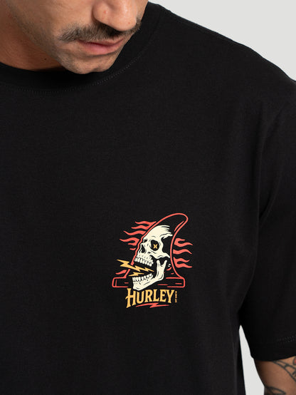 Camiseta Manga Curta Hurley Surf Skull Preta