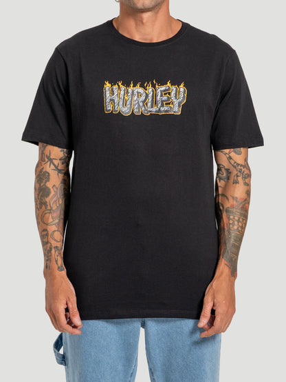 Camiseta Manga Curta Hurley Flint Preta