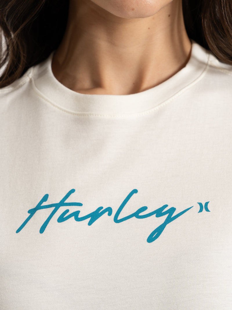 Camiseta Feminina Manga curta Hurley Line Off White