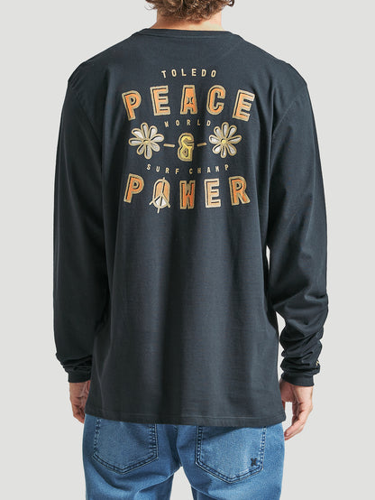 Camiseta Manga Longa Hurley Peace&Power Preta