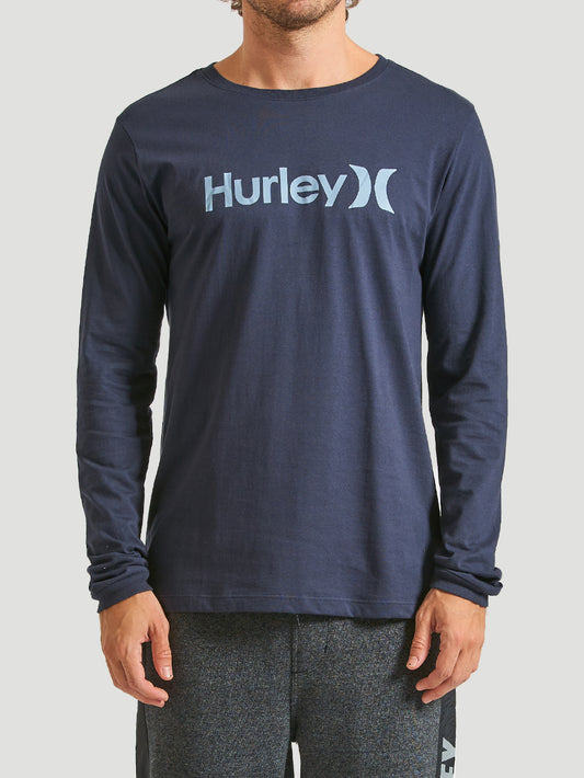 Camiseta Manga Longa Hurley O&O Solid Marinho