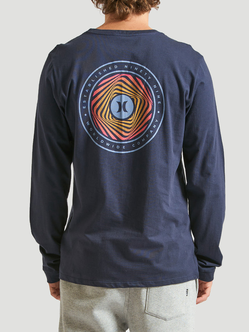 Camiseta Manga Longa Hurley Spiral Marinho