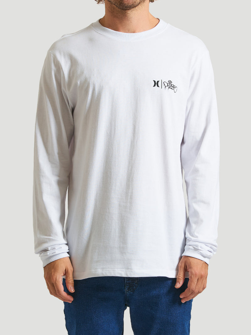 Camiseta Manga Longa Hurley POISÉ EURO22  Branco