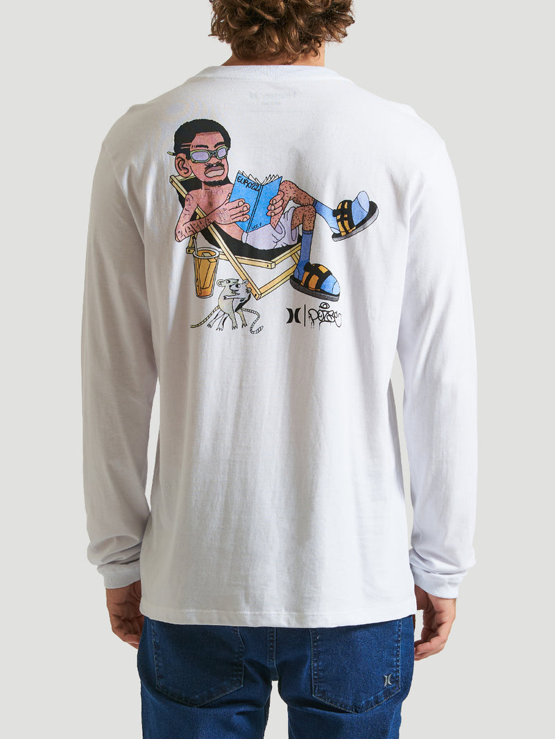 Camiseta Manga Longa Hurley POISÉ EURO22  Branco