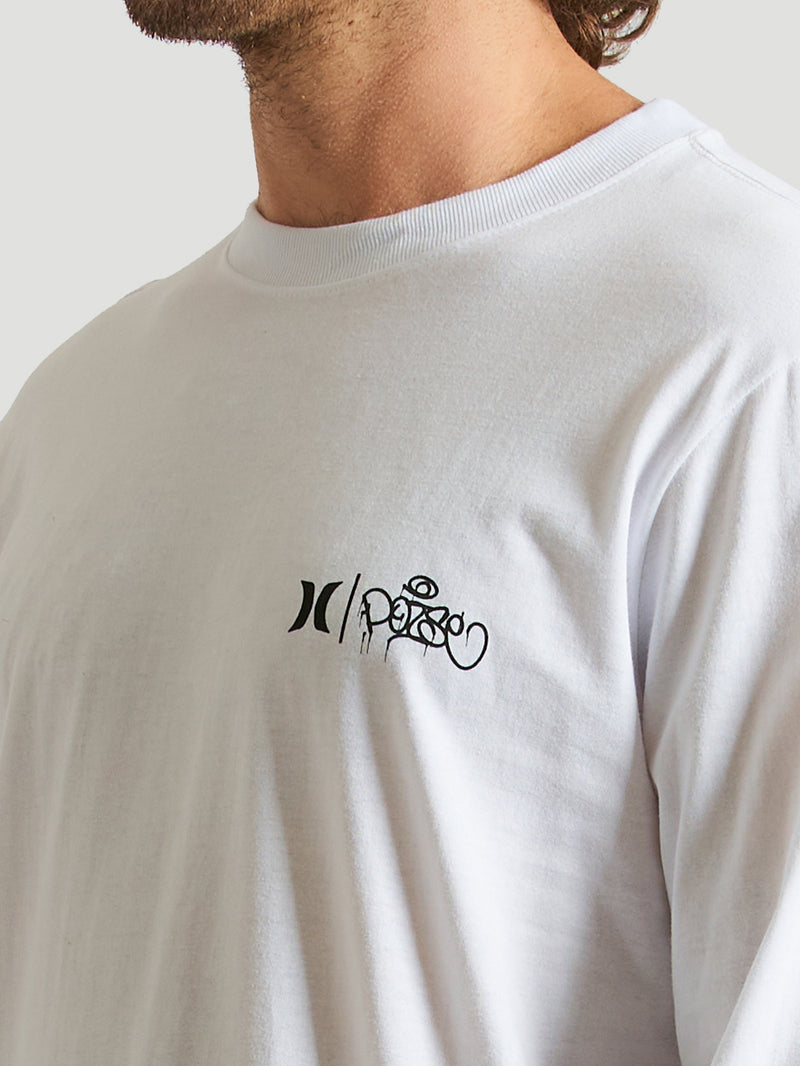 Camiseta Manga Longa Hurley POISÉ EURO22  Branco