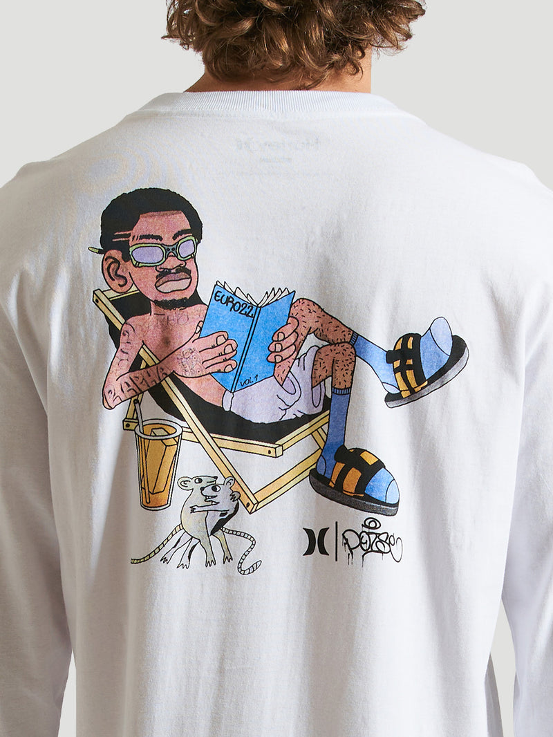 Camiseta Manga Longa Hurley POISÉ EURO22  Branco