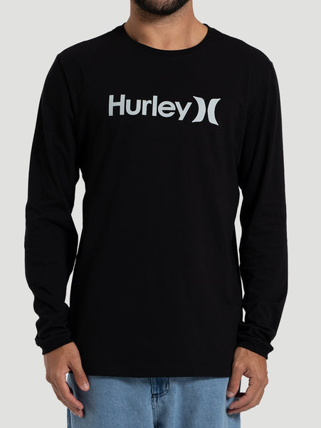 Camiseta Manga Longa Masculina Hurley One&Only Preta