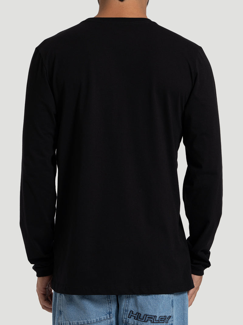 Camiseta Manga Longa Masculina Hurley One&Only Preta