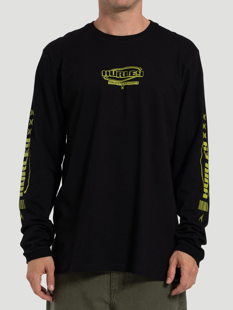 Camiseta Manga Longa Masculina Hurley Inovate Preta