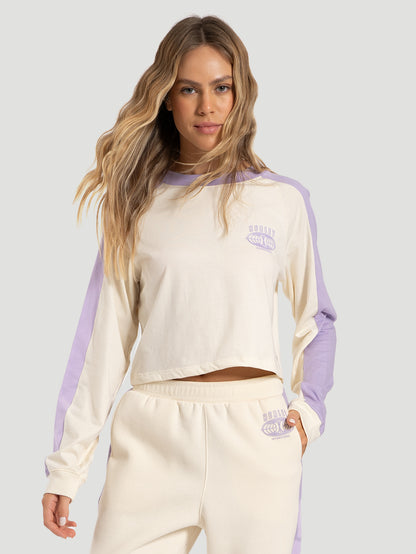 Camiseta Manga Longa Hurley Global 99 Feminina Off White