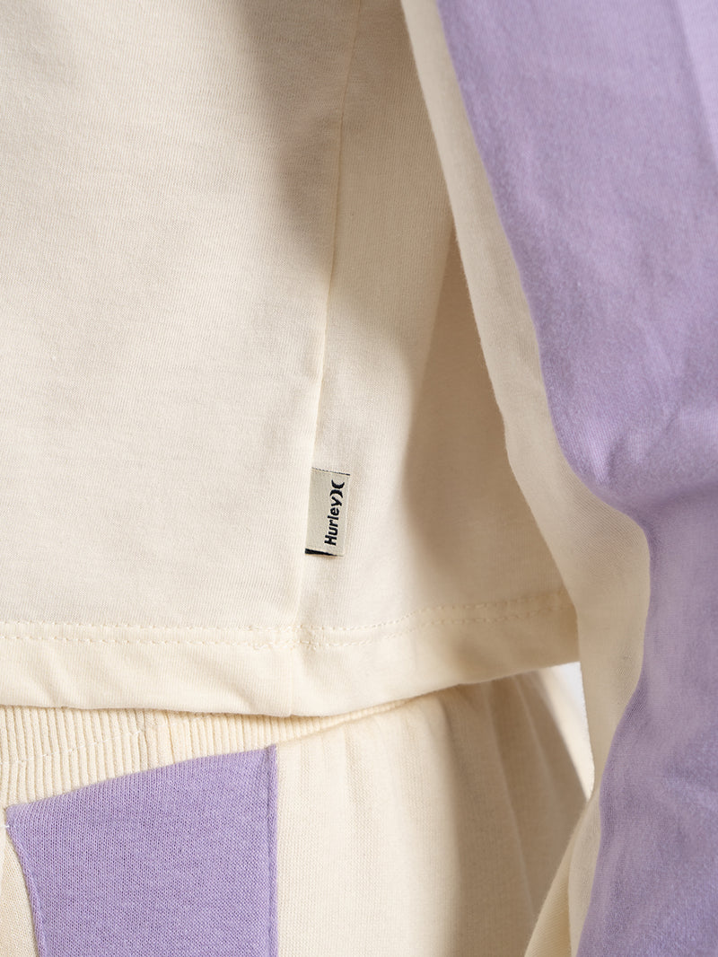 Camiseta Manga Longa Hurley Global 99 Feminina Off White