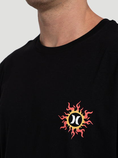 Camiseta Manga Longa Preta Hurley Dragon