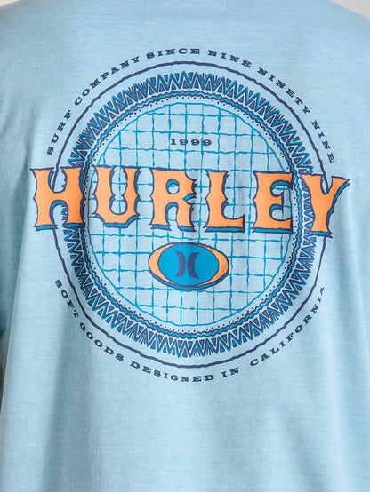 Camiseta Azul Manga Curta Estampa Surf Hurley Retro Waves