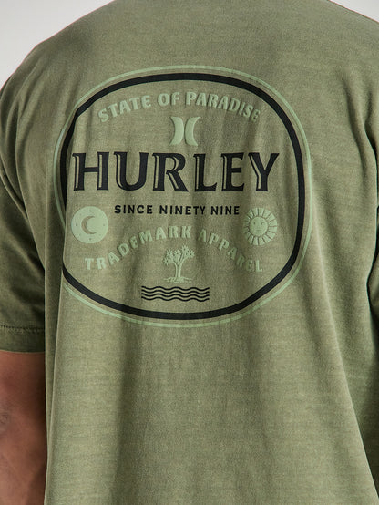 Camiseta Oversized Verde Militar Manga Curta Hurley Bottle