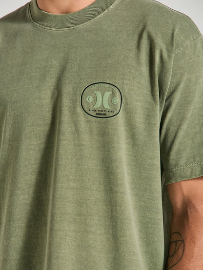 Camiseta Oversized Verde Militar Manga Curta Hurley Bottle