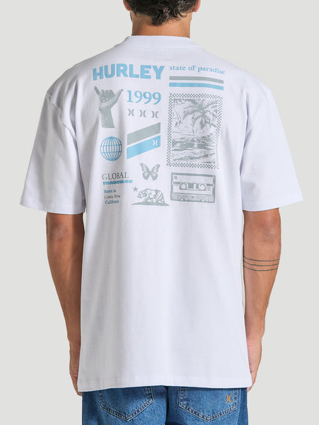 Camiseta Oversized Branca Manga Curta Hurley State