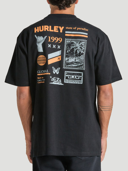 Camiseta Oversized Preta Manga Curta Hurley State