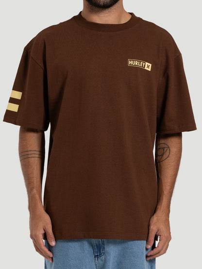 Camiseta Especial Hurley Block Party Max Fit Marrom