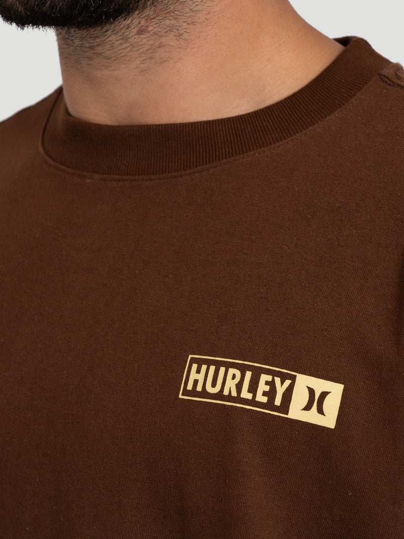 Camiseta Especial Hurley Block Party Max Fit Marrom