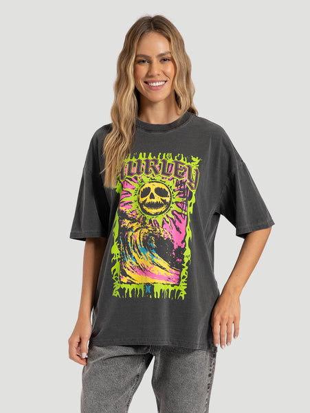 Camiseta Especial Preta Hurley Skull Sun