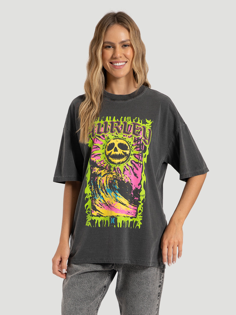 Camiseta Especial Preta Hurley Skull Sun