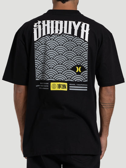 Camiseta Max Fit Hurley x Shibuya Escama Preta