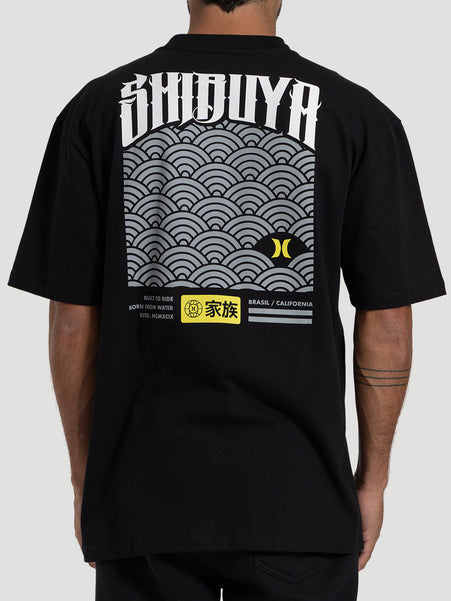 Camiseta Max Fit Hurley x Shibuya Escama Preta