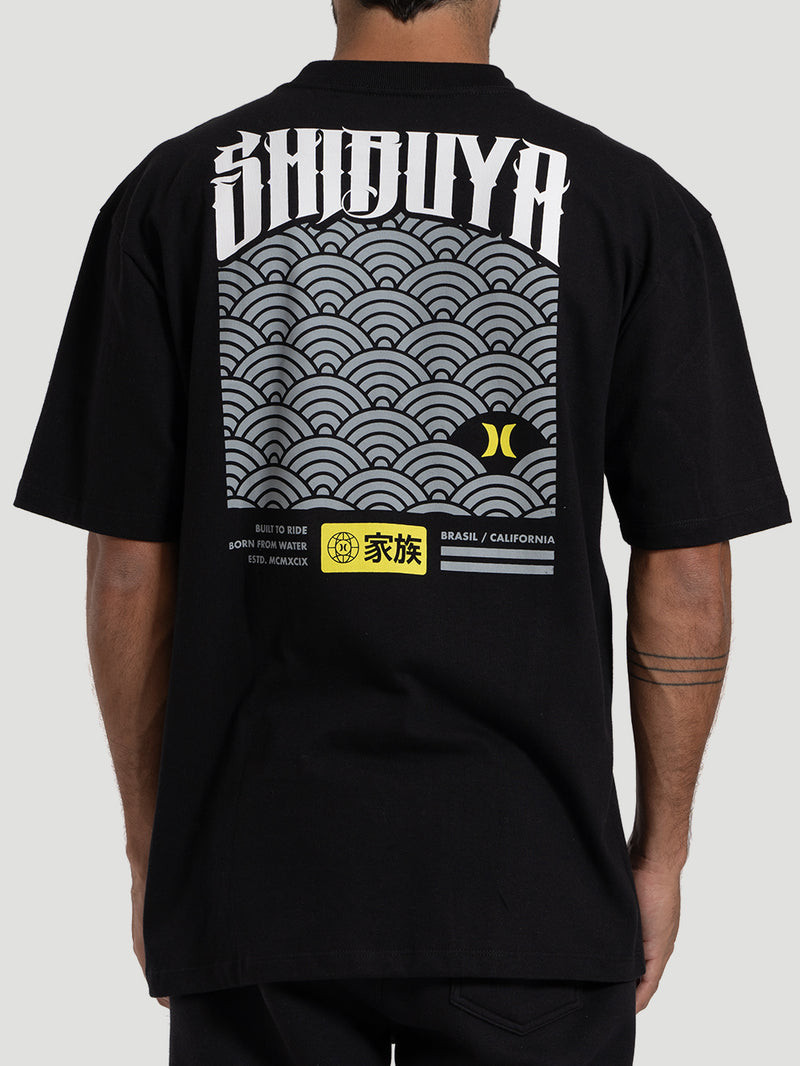 Camiseta Max Fit Hurley x Shibuya Escama Preta