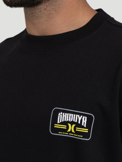 Camiseta Especial Hurley x Shibuya Logo Escama Max Fit Preta