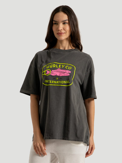 Camiseta Especial Feminina Hurley Fish Preto