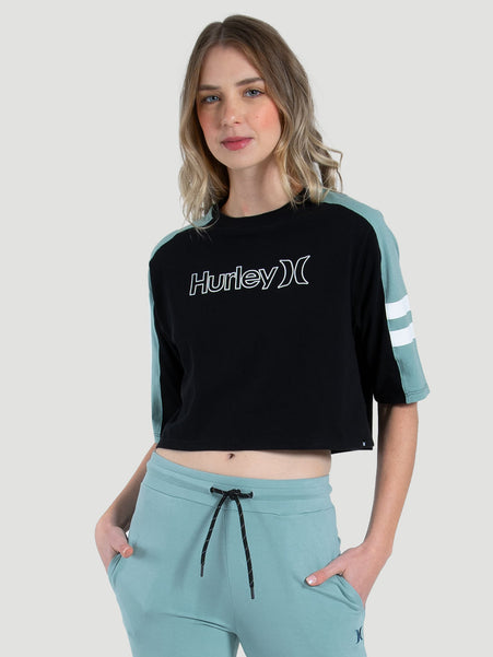 Blusa Manga Longa Hurley O&O Outline Preta