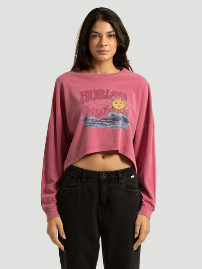 Blusa Manga Longa Hurley Sun Rosa