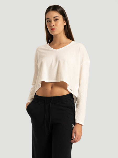 Blusa Manga Longa Hurley Lucy Off White