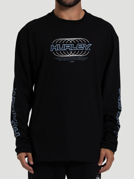 Camiseta  Manga Longa Hurley Nine Nine Preta Maxfit