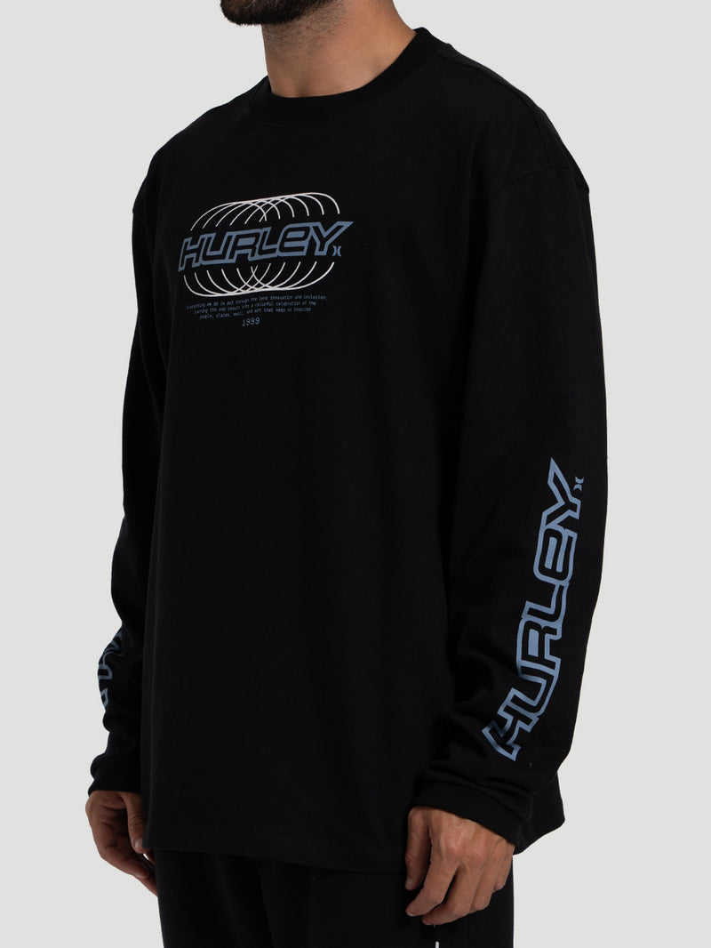 Camiseta  Manga Longa Hurley Nine Nine Preta Maxfit