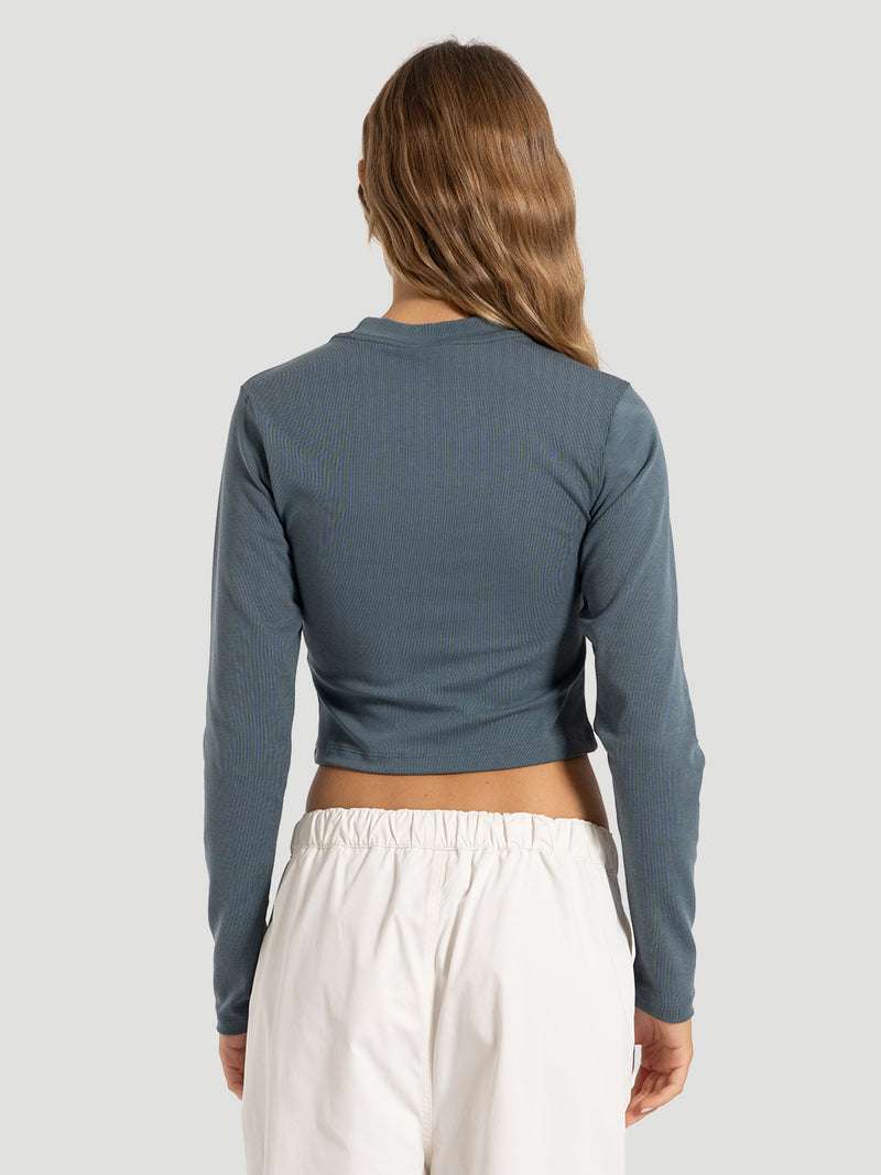 Blusa Manga Longa Azul Hurley Stripe