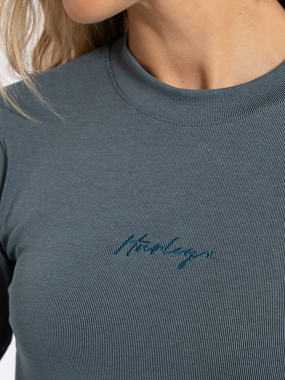 Blusa Manga Longa Azul Hurley Stripe
